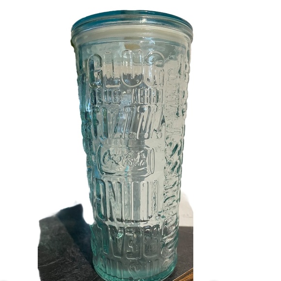 Coca Cola Glass Tumbler with lid, 17 oz., vintage - Picture 5 of 8